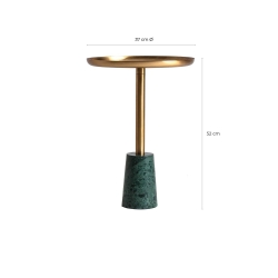 Приставной столик Thyrnau зелено-золотой