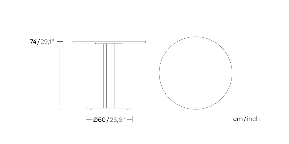 Обеденный стол Ringer Ø90 алюминий KS7700200