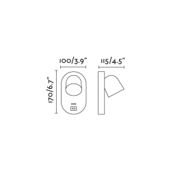 Бра Corb черное с USB