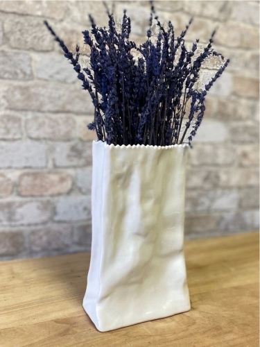 Ваза керамическая белая Paper Пакет Terra Design TDVFP01