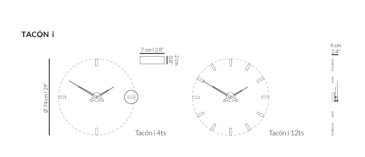 Часы Nomon Tacon 12i WHITE, (хромированная сталь) D=74см