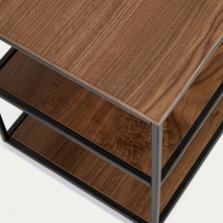 Yoana Тумба под TV из орехового шпона и черного металла 160 x 40 см