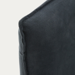 Изголовье кровати Jaira из льна и хлопка антрацитового цвета со съемным чехлом для кровати 90 см