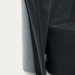 Изголовье кровати Jaira из льна и хлопка антрацитового цвета со съемным чехлом для кровати 90 см