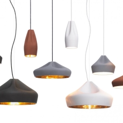 Подвесной светильник Pleat Box 13 LED терракотово-золотой