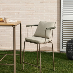 Salguer Барный стул из корда и стали окрашенный в коричневый цвет