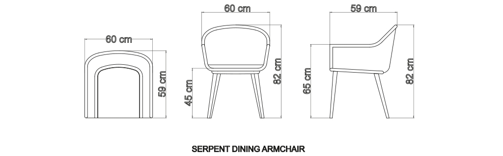 Кресло обеденное Serpent ANTHRACITE