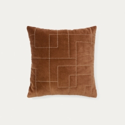 Чехол для подушки Prila из бархатного хлопка терракотового цвета с вышивкой 45 x 45 см