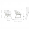 Кресло XET из ротанга Белый Подушка Ткань Белый C479J33