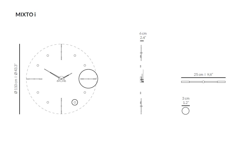 Часы Nomon Mixto i, хром. D=110cм