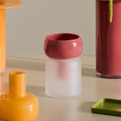 Ваза из прозрачного и розового стекла Kelse, 19 см