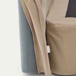 Изголовье кровати Jaira из льна и хлопка серо-коричневого цвета со съемным чехлом для кровати 90 см