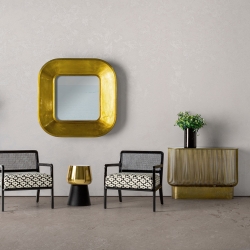 Приставной столик Klam черный/золотой