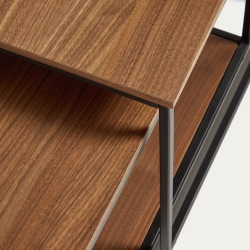 Yoana Набор из 2 столиков из орехового шпона и черного металла