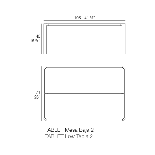 Столик Tablet 105x70 см