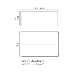 Столик Tablet 105x70 см