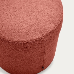 Kaeli Пуф для ног со съемным чехлом из терракотового букле Ø 43