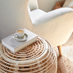 Круглый журнальный столик Kohana из ротанга с натуральной отделкой Ø 46 см