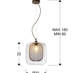 Подвесной светильник Fox 1L шоколадный большой