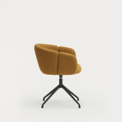 Поворотный стул Add черный/горчичный с подлокотниками