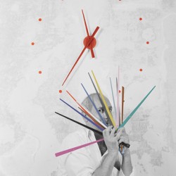 Часы Oj Mini Red 50 см (красный)