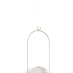 Часы настенные Colgante мрамор Calacatta Gold - латунь