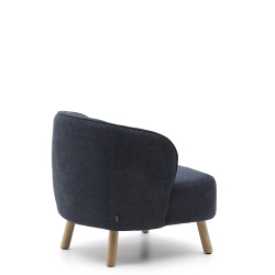 Кресло Ulit из серого шенилла с ножками из бука в натуральной отделке