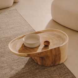 Mosi Журнальный столик с ножкой из массива мунгура Ø 90 x 50 см