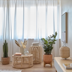 Круглый журнальный столик Kohana из ротанга с натуральной отделкой Ø 65 см