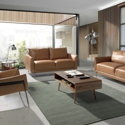 Кресло 5091/KF-A002-M2851 кожаное с черными стальными ножками