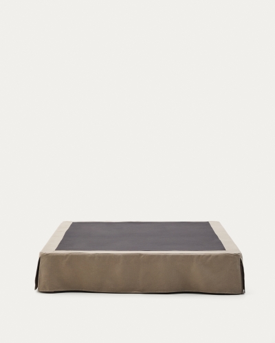 Основание кровати Jaira со съемным чехлом серо-коричневое для матраса размером 150 х 190 см