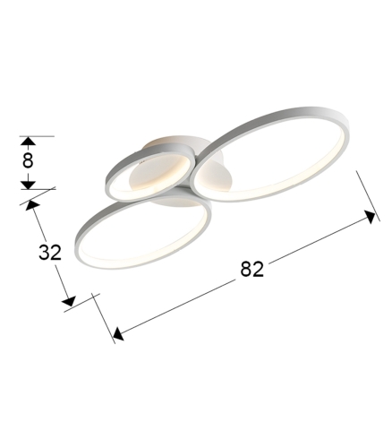 Потолочный светильник Sios 3 кольца белый