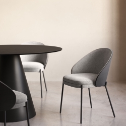 Стул Eamy светло-серый из шпона ясеня с черной отделкой