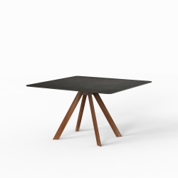 Квадратный уличный стол Atrivm на деревяных ножках 120 см