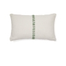 Ribellet Чехол для подушки белый с зеленой вышивкой 30x50