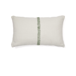 Ribellet Чехол для подушки белый с зеленой вышивкой 30x50