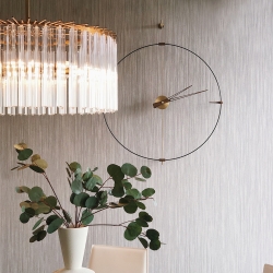 Часы NOMON MINI Bilbao GOLD (основание - черный фиберглас/стрелки - орех/центр - латунь). D=77см, H=92см