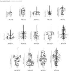 Подвесной светильник NOMON HOME WOODEN DOTS, CONF. 06, GRAPHITE/WALNUT