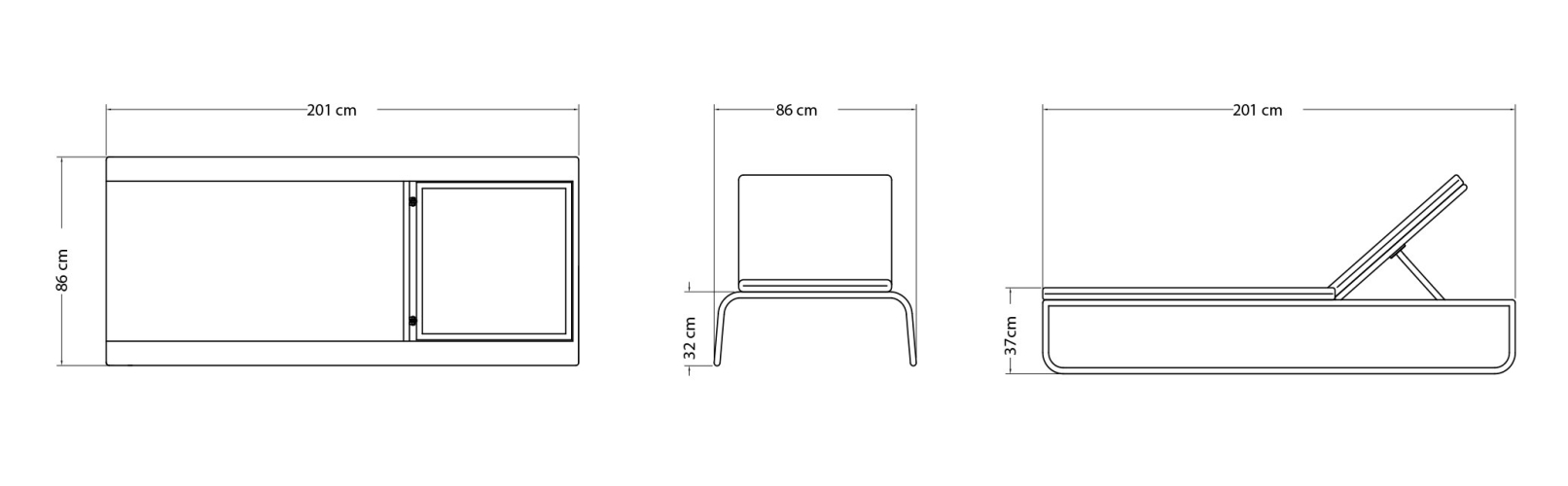 Лежак Villa NATURAL RATTAN