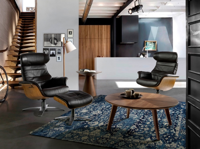 Поворотное кресло воловья кожа A928 /5034 шоколадный цвет