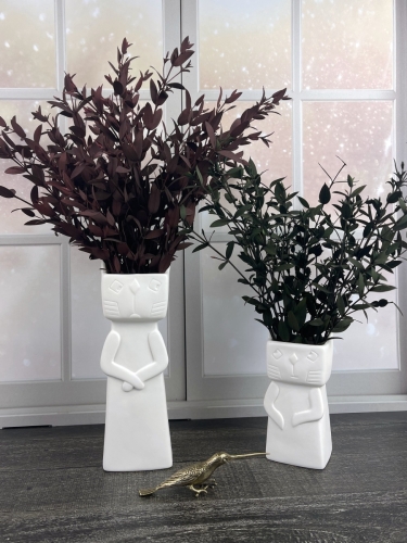 Ваза для цветов керамика декоративная Кот, кашпо Cat Terra Design TDVCATS01