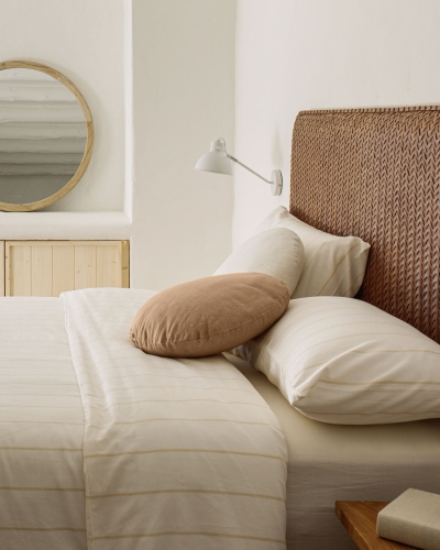 Чехол для подушки Tamanne из 100% льна терракотового цвета Ø 45 см