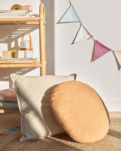 Чехол для подушки Tamanne из 100% льна терракотового цвета Ø 45 см