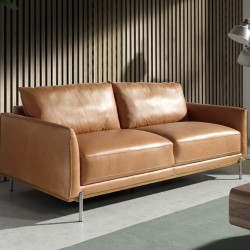 Диван 3-х местный 6130/5607-3P-M2851 кожаный с ножками из стали