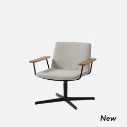 Кресло поворотное Xail с низкой спинкой и деревянными подлокотниками