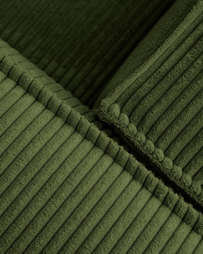 2-местный диван Blok с правым шезлонгом в зеленом толстом вельвете 240 см