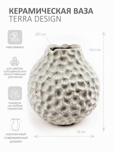 Ваза для цветов и сухоцветов декоративная  Terra Design TVDV5824