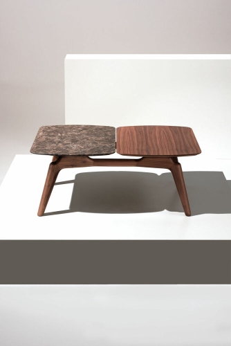 Стол MESA MIXTA DUO L (орех+мрамор)