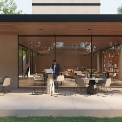 Уличный барный стул Maarten Soft upholstered SLED BASE