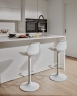 Барный стул Orlando-T из белой синтетической кожи и белой матовой стали 60-82 см